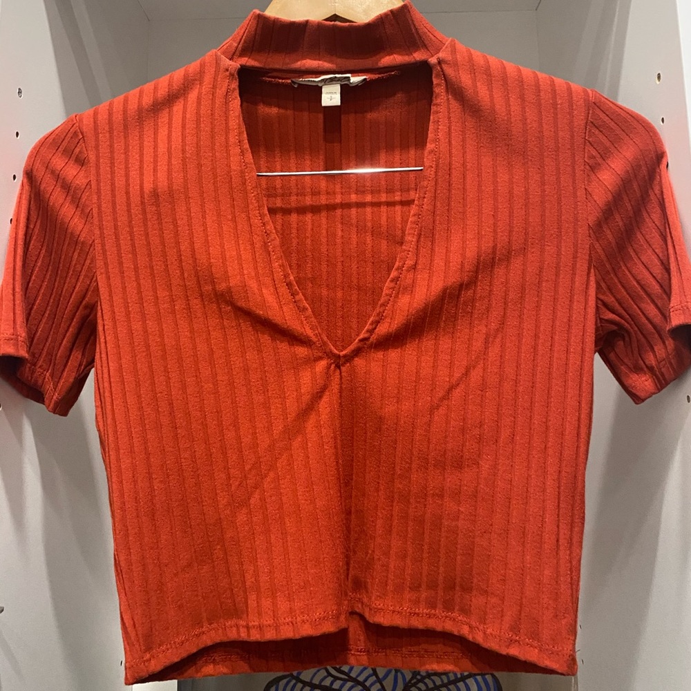 Express 2piece croptop pencil skirt SM Orange Red - Picture 4 of 5